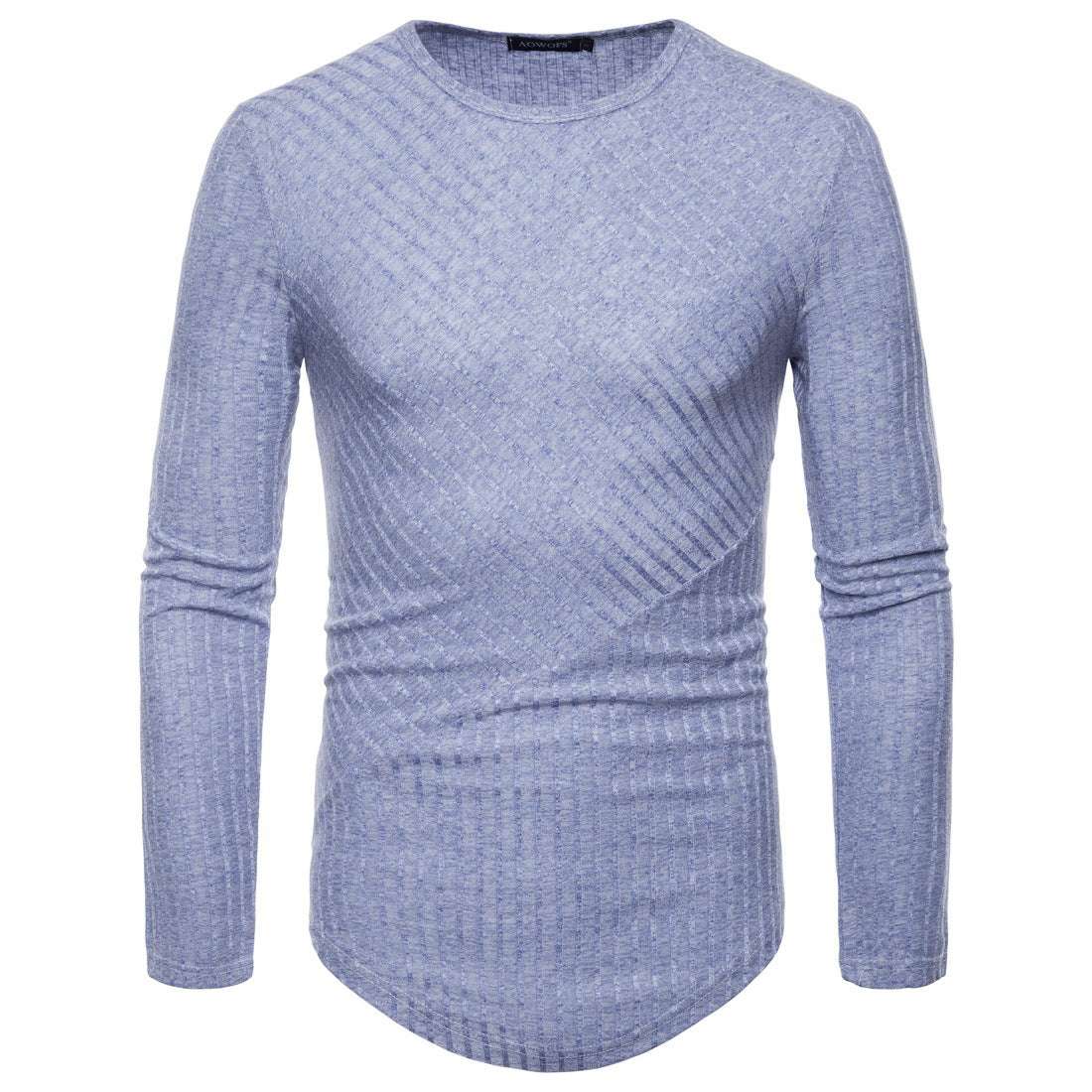 Knitted T-shirt, Long-sleeved Men's Top, Trendy Men's Top - available at Sparq Mart