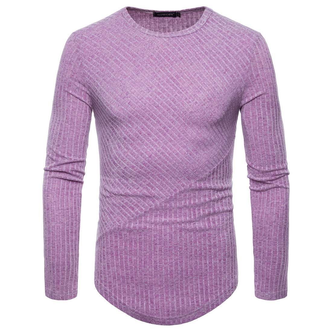 Knitted T-shirt, Long-sleeved Men's Top, Trendy Men's Top - available at Sparq Mart