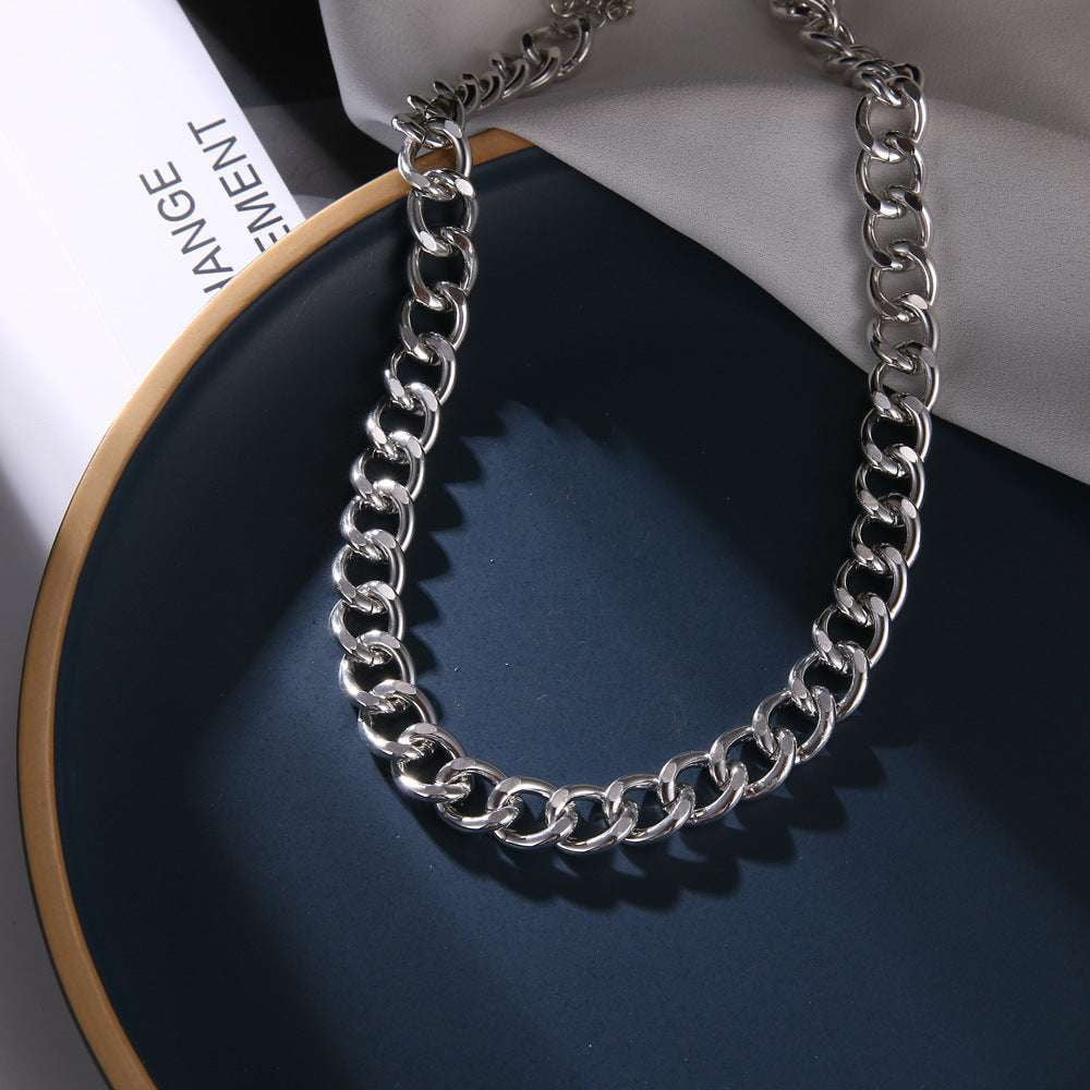 Simple Metal Choker, Thick Choker Chain, Trendy Chain Necklace - available at Sparq Mart
