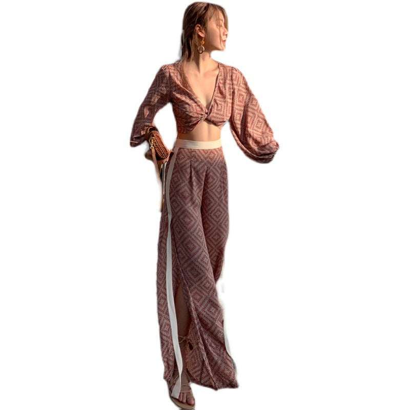 trendy wide leg pants, women's fashion set - available at Sparq Mart
