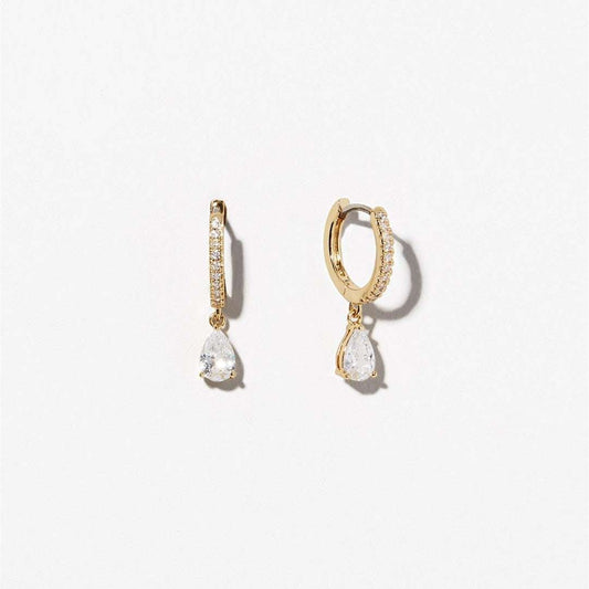 Luxury Stud Earrings, Teardrop Earrings Gold, Zircon Gold Earrings - available at Sparq Mart