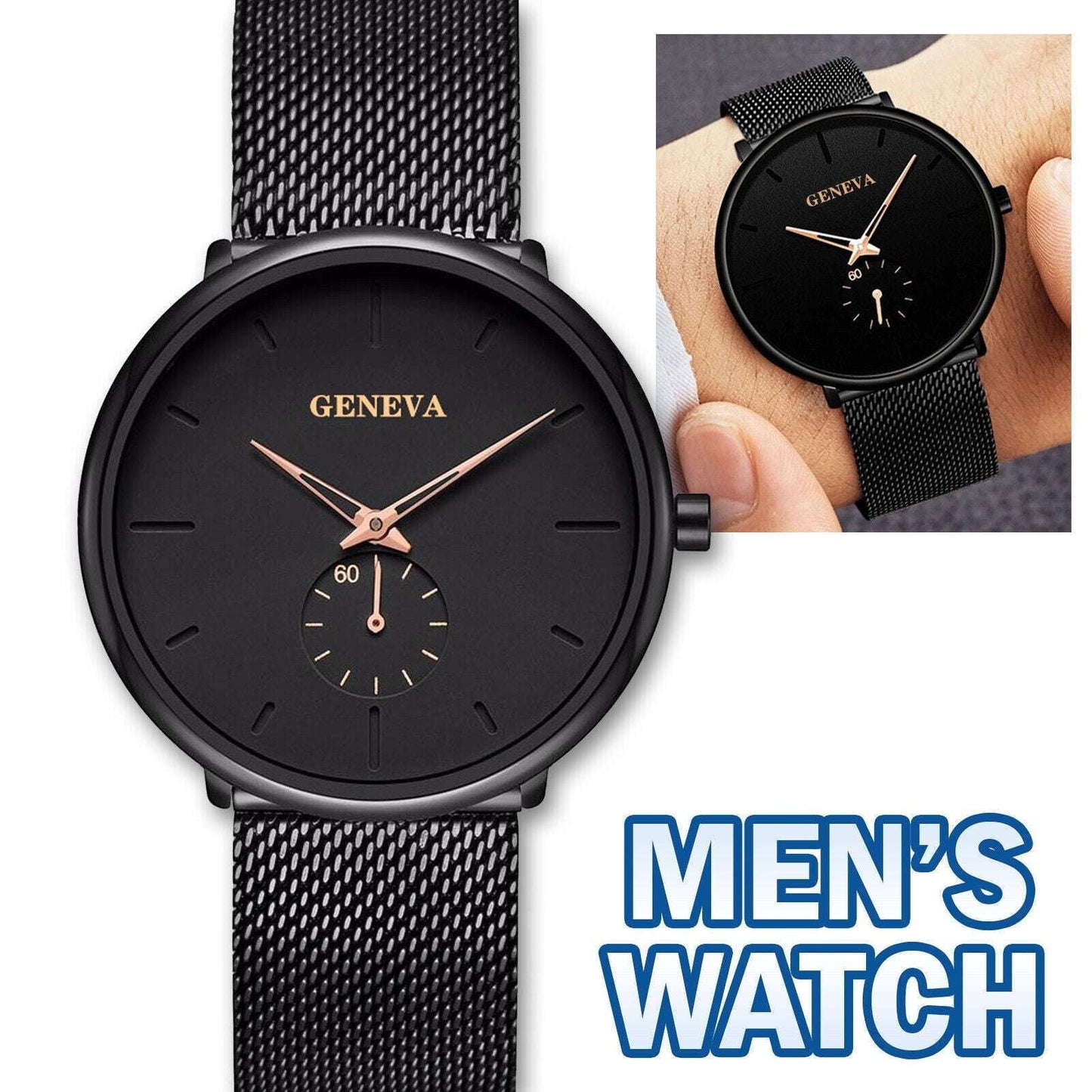 Men's Quartz Timepiece, Ultra Thin Watch, Waterproof Business Watch - available at Sparq Mart