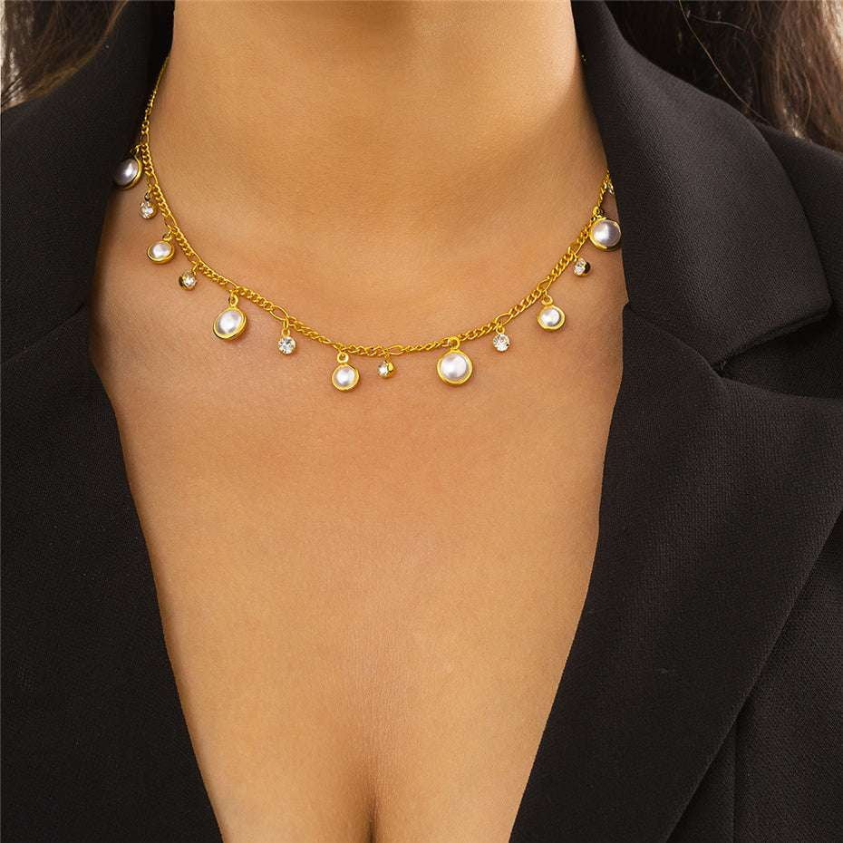Baroque Pearl Necklace, Elegant Pearl Jewelry, Heart Pendant Necklace - available at Sparq Mart