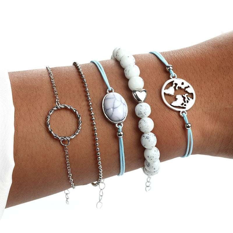 beaded bracelet set, unique bracelet set, women's personalized love - available at Sparq Mart