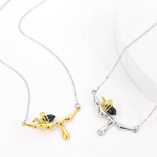 'Bee Honey Pendant', 'Gold Bee Necklace', 'Silver Honey Jewelry' - available at Sparq Mart