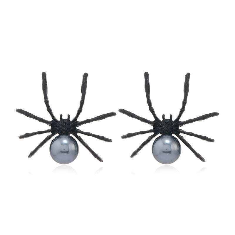 Black Spider Earrings, Personalized Pearl Earrings, Simple Alloy Earrings - available at Sparq Mart