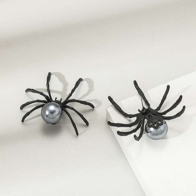 Black Spider Earrings, Personalized Pearl Earrings, Simple Alloy Earrings - available at Sparq Mart