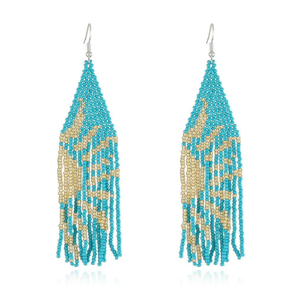 Artisan Woven Earrings, Boho Rice Earrings, Handmade Bead Earrings - available at Sparq Mart