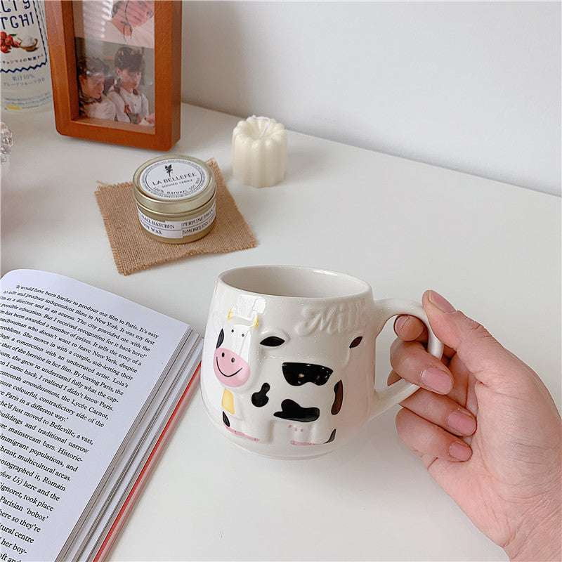 Cartoon Coffee Cup, Ceramic Cow Mug, Creative Ceramic Mug - available at Sparq Mart