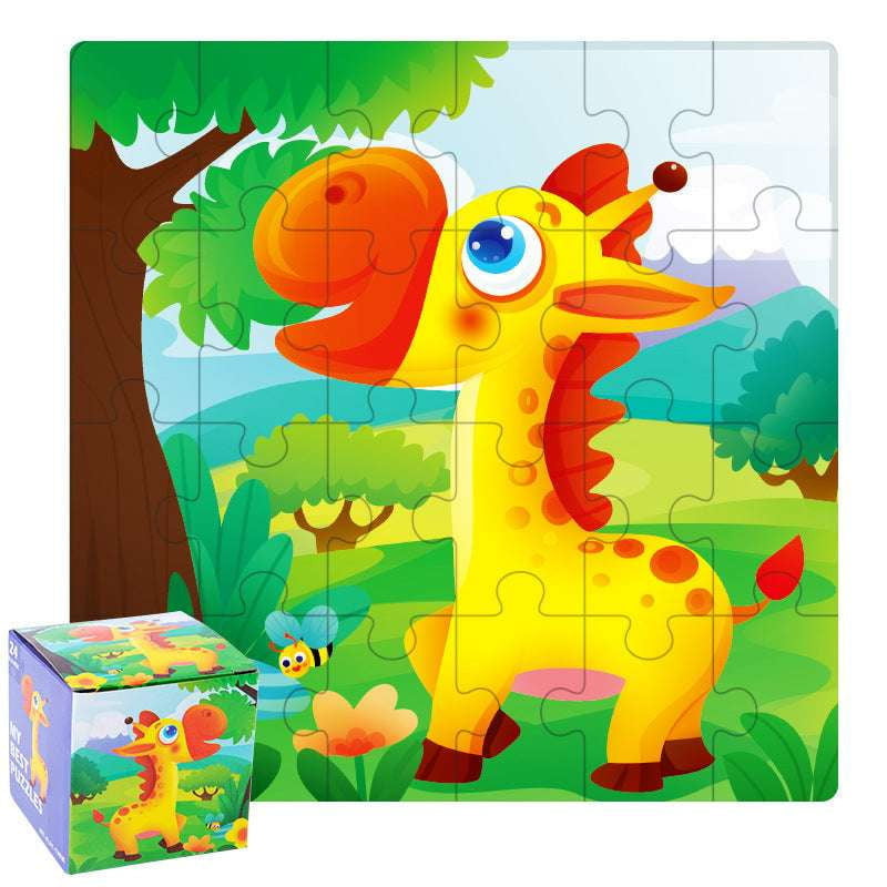 animal traffic game, cartoon dinosaur puzzle, kids wooden playset - available at Sparq Mart