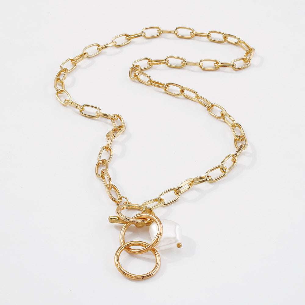 Creative Gold Chain, Exaggerated Personality Necklace, Retro Clavicle Fashion - available at Sparq Mart