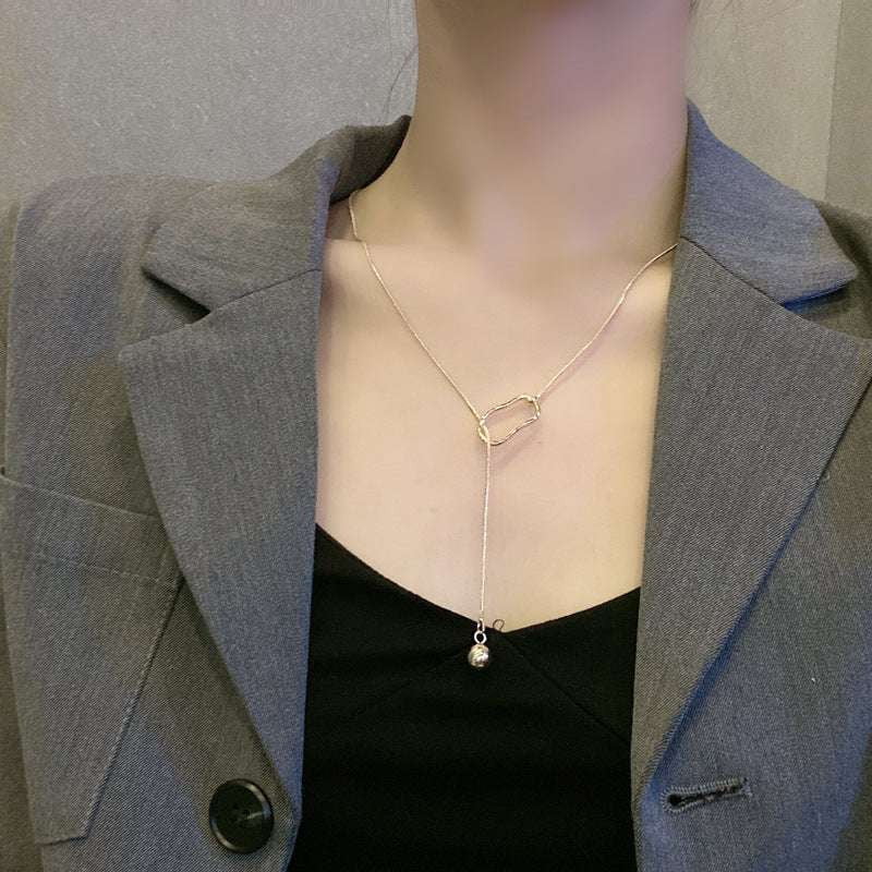 Geometric Gold Necklace, Metal Texture Jewelry, Unique Statement Necklace - available at Sparq Mart