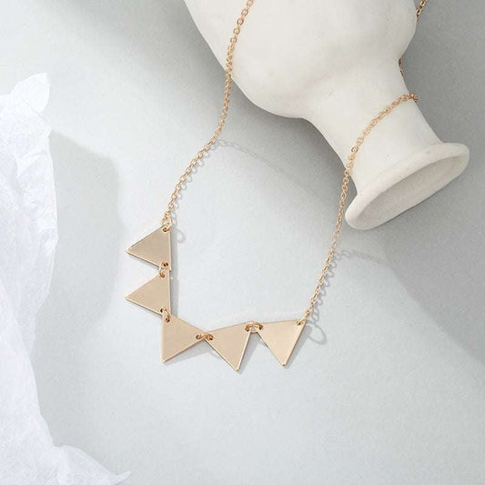Elegant Temperament Jewelry, Geometric Triangle Necklace, Simple Splicing Necklace - available at Sparq Mart
