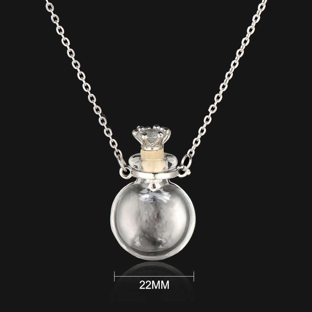 Glass Bottle Necklace, Transparent Necklace, Water Drop Necklace - available at Sparq Mart