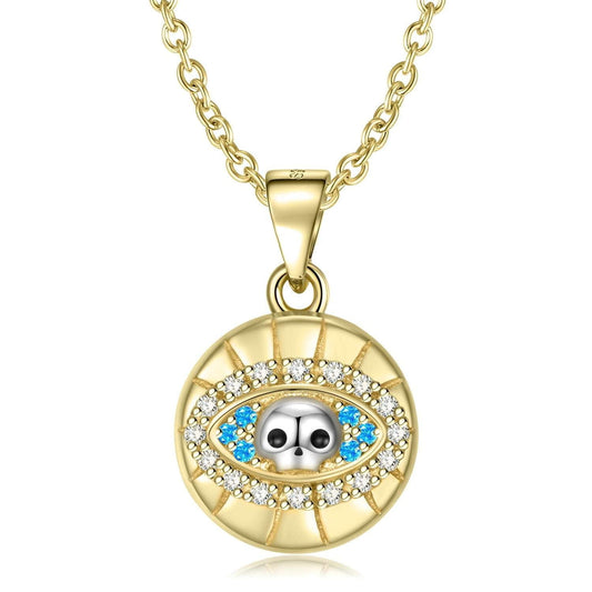 DIY, Gold Plated, Skull Eye Necklace - available at Sparq Mart