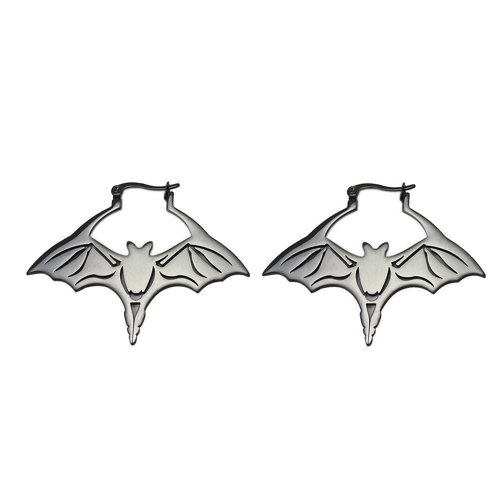 Gothic bat earrings, Steel bat jewelry, Titanium bat earrings - available at Sparq Mart