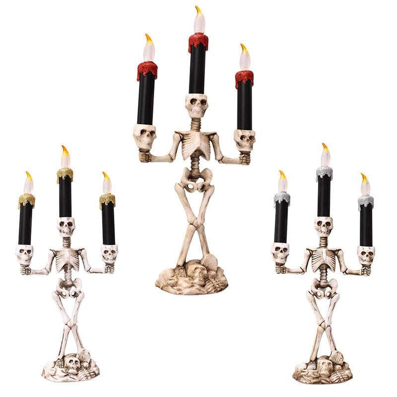Flickering Skeleton Candles, Halloween Candle Centerpiece, Spooky Candle Decor - available at Sparq Mart
