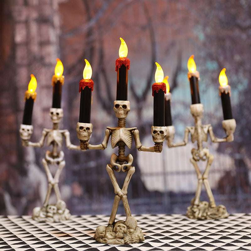 Flickering Skeleton Candles, Halloween Candle Centerpiece, Spooky Candle Decor - available at Sparq Mart