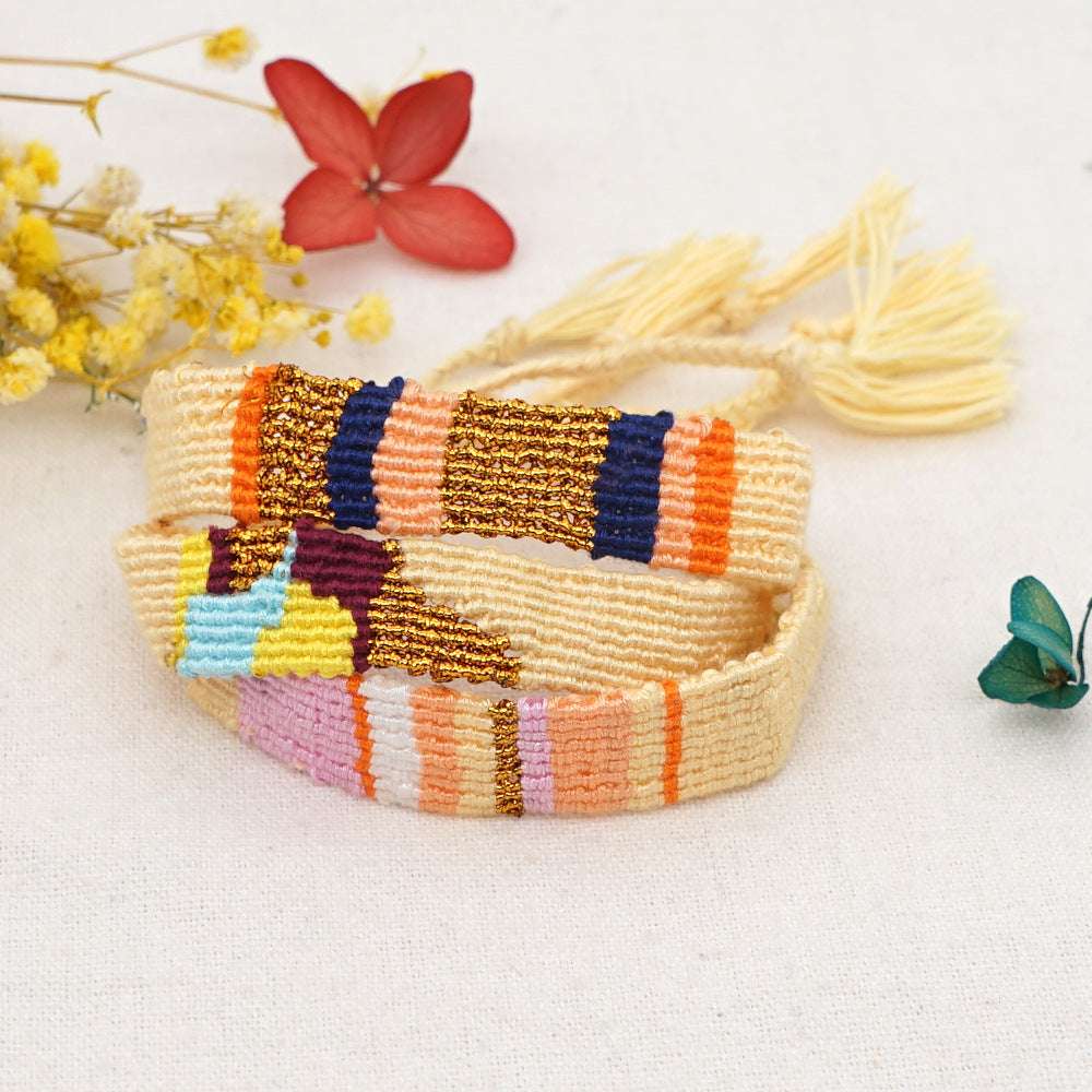 Couple Bracelet, Hand-woven Bracelet, Linen Cotton Bracelet - available at Sparq Mart