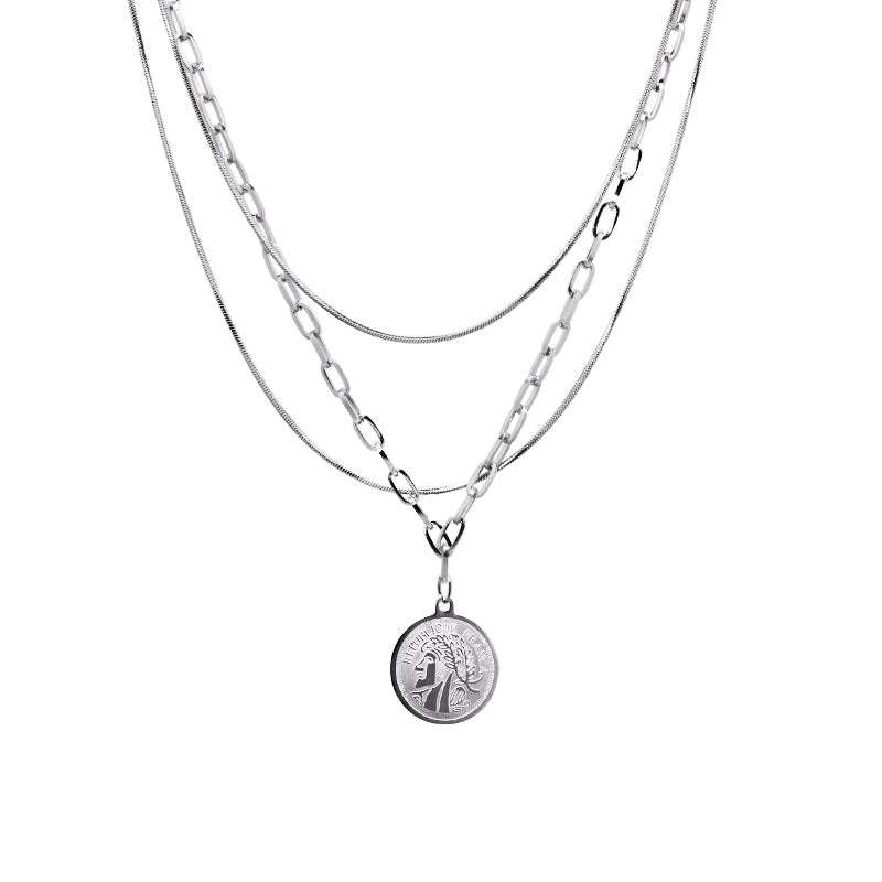 niche design necklace, stylish clavicle chain, Trendy coin necklace - available at Sparq Mart