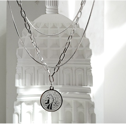 niche design necklace, stylish clavicle chain, Trendy coin necklace - available at Sparq Mart
