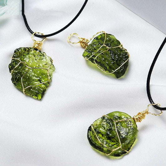 Green Belt Pendant, Meteorite Pendant Necklace, Rough Stone Jewelry - available at Sparq Mart