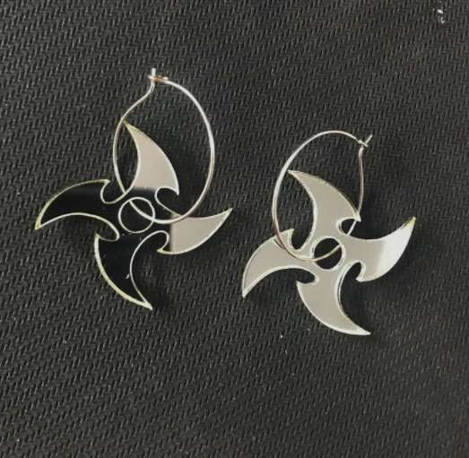 Punk Dragon Earrings, Silver Mirror Acrylic Earrings, Stylish Trendy Earrings - available at Sparq Mart