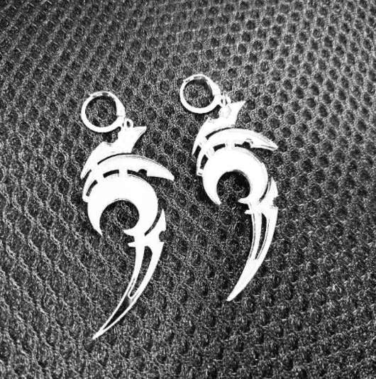 Punk Dragon Earrings, Silver Mirror Acrylic Earrings, Stylish Trendy Earrings - available at Sparq Mart