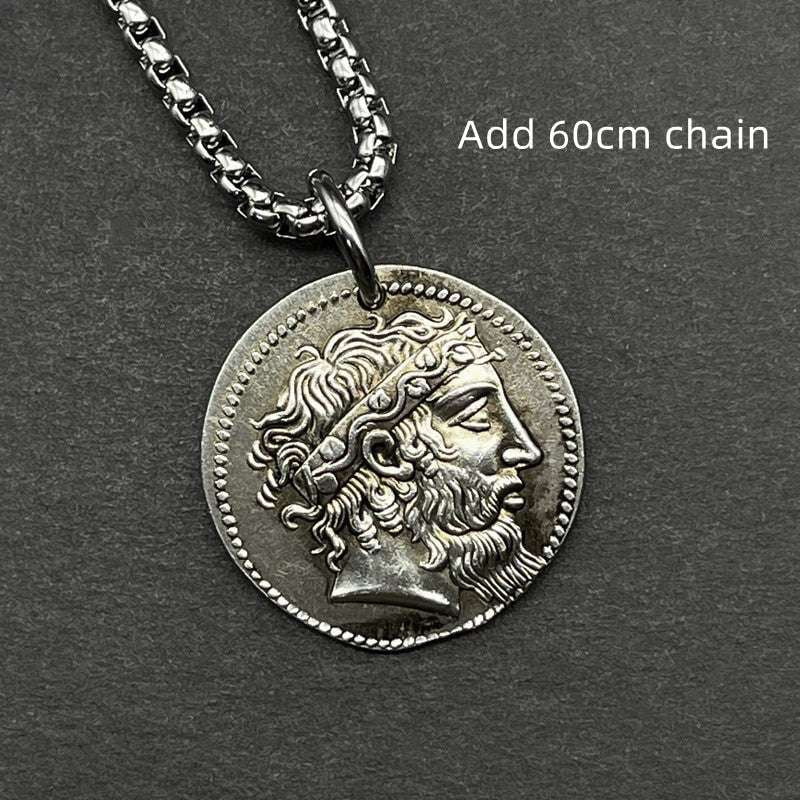 Ancient Greek Pendant, Dionysus Pendant Necklace, Silver Mythological Jewelry - available at Sparq Mart