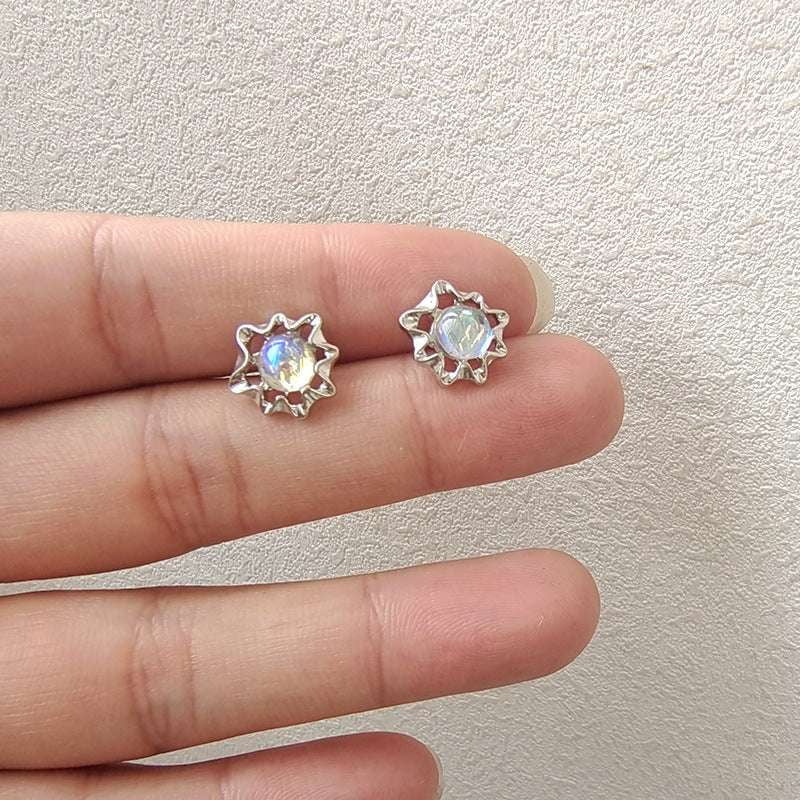 Irregular Earring Design, Silver Personality Earrings, Unique Flower Earrings - available at Sparq Mart