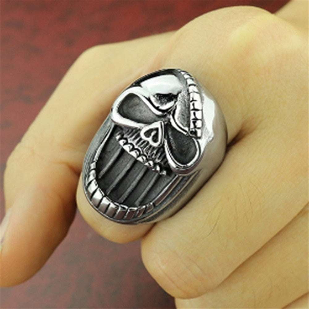 Men's Statement Rings, Silver Skull Ring, Trendy Skull Jewelry - available at Sparq Mart