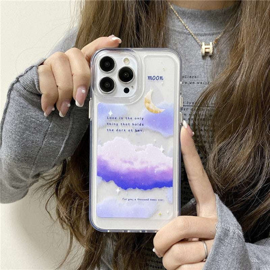 Mountain Print Case, Silicone Moon Case, Transparent Space Cover - available at Sparq Mart