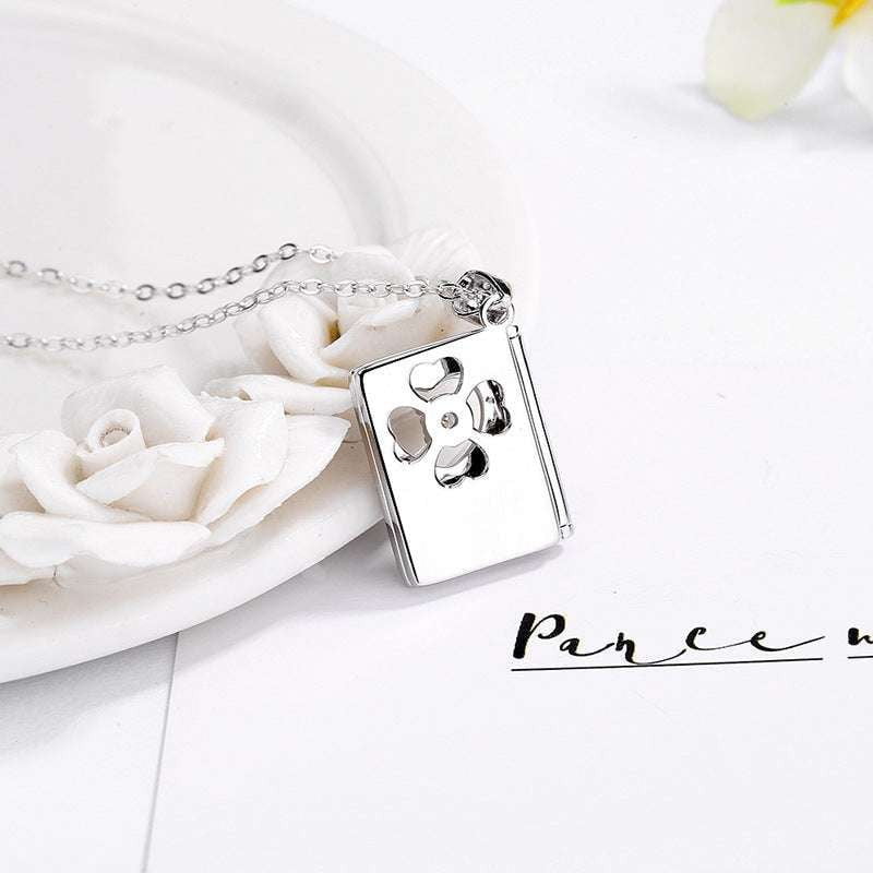 Creative Love Letter Necklace, Silver Necklace, Small Love Letter Jewelry - available at Sparq Mart