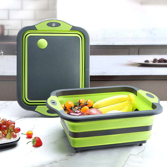 Folding Cutting Board Sink, Kitchen Space-Saving Basket, Multifunctional Draining Board - available at Sparq Mart