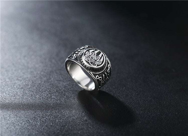 Men's Titanium Band, Retro Style Jewelry, Vintage Viking Ring - available at Sparq Mart