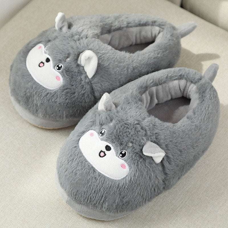 Dinosaur Plush Shoes, Non-slip Hamster Footwear, Warm Cartoon Slippers - available at Sparq Mart