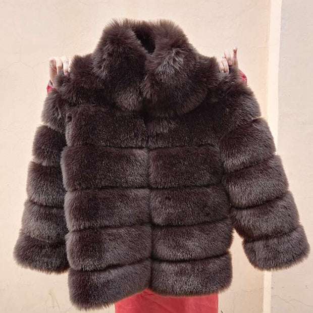 long fur coat, luxury fur coat, Winter women's fur coat - available at Sparq Mart