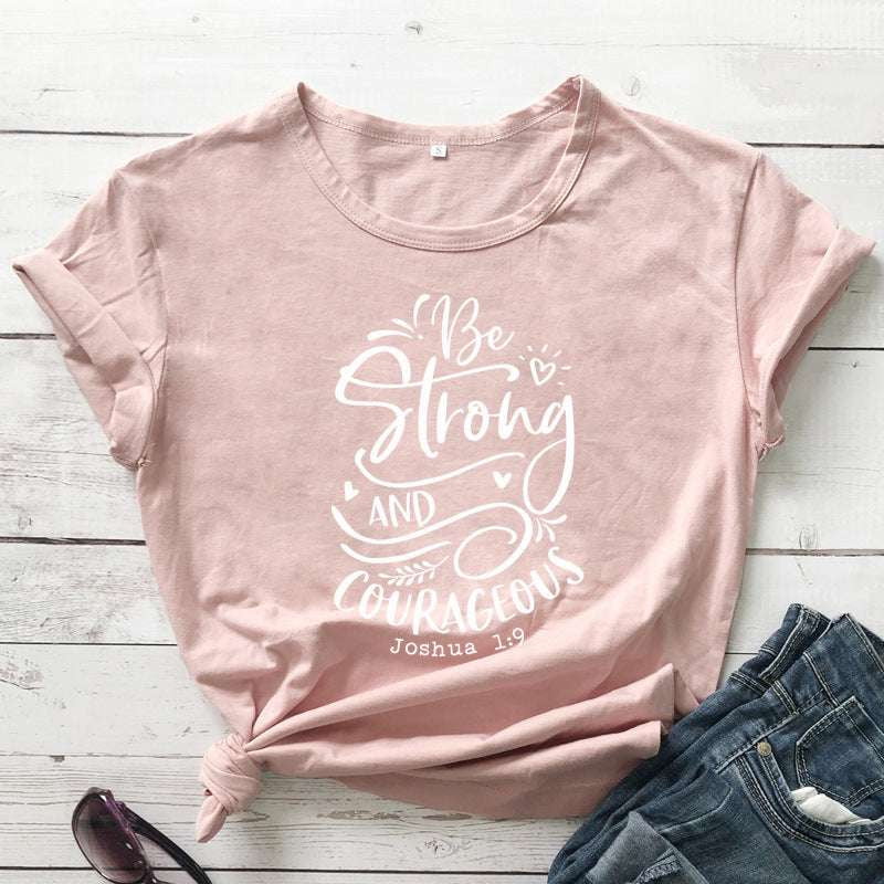 Casual Cotton Tops, Comfortable Women's Tees, Inspirational Lettering Shirts - available at Sparq Mart