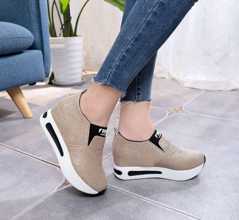 Black Gold Sneakers, Elegant Sneaker Designs, Women's Fashion Sneakers - available at Sparq Mart