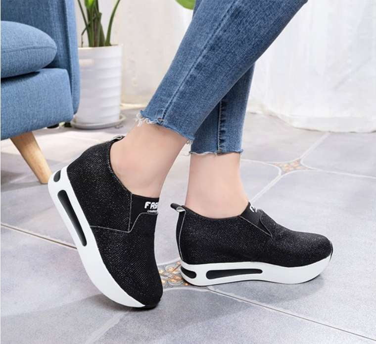 Black Gold Sneakers, Elegant Sneaker Designs, Women's Fashion Sneakers - available at Sparq Mart