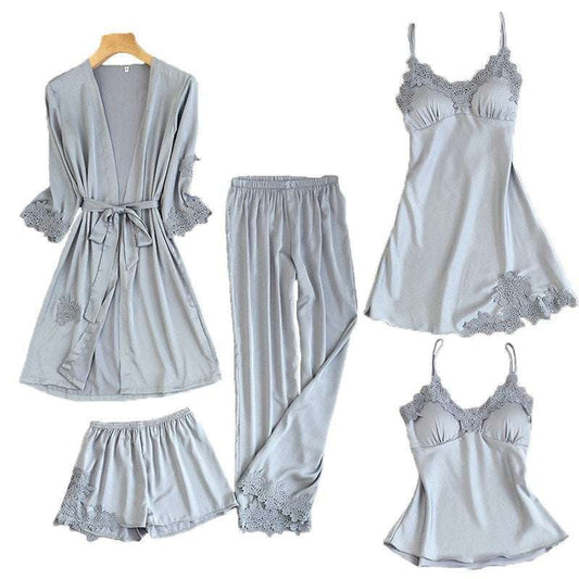 Elegant Women's Pajamas, Lightweight Silk Sleepwear, Silk Summer Nightgown - available at Sparq Mart