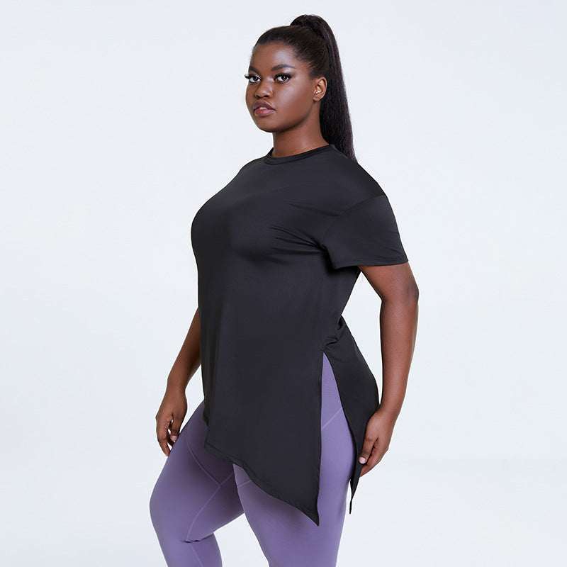 Breathable Activewear Shirt, Split-Back Yoga Shirt, Women's Workout Tops - available at Sparq Mart
