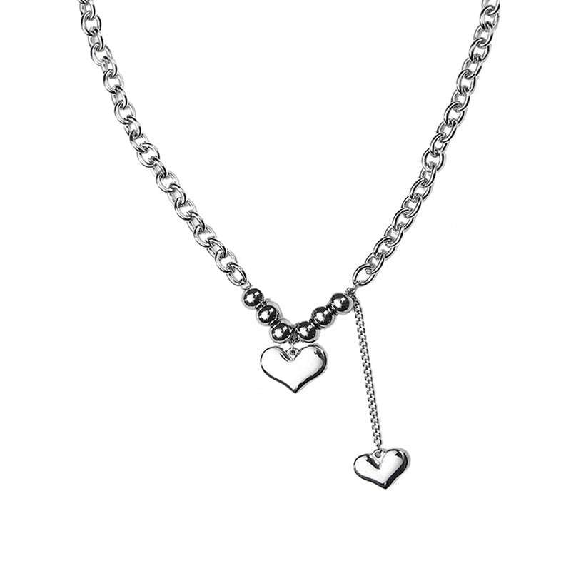 Peach Heart Pendant, Steel Necklace Women, Titanium Love Necklace - available at Sparq Mart