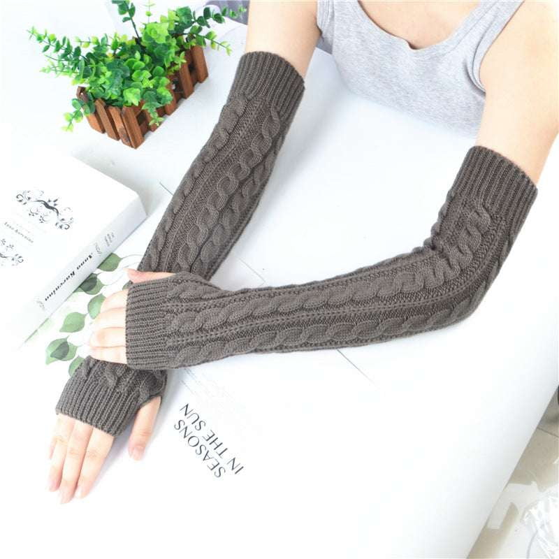 Half Finger Sleeves, Knitted Fingerless Sleeves, Warm Elastic Sleeves - available at Sparq Mart