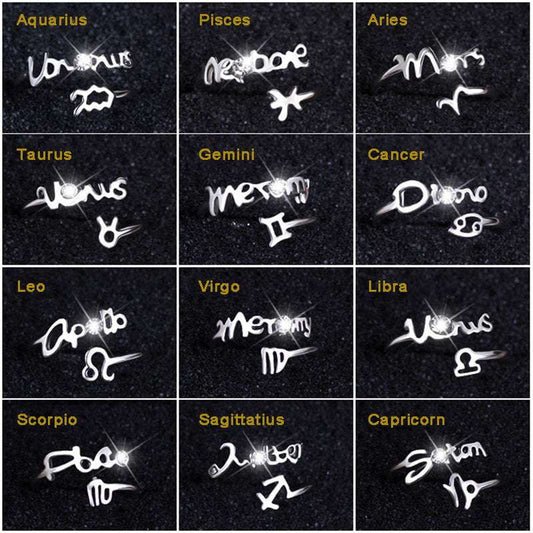 Constellation Theme Rings, Star Sign Jewelry, Zodiac Signet Rings - available at Sparq Mart