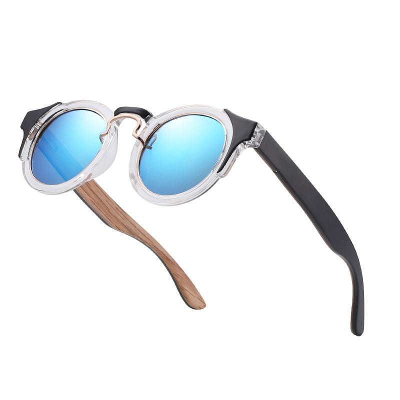 Eco-Friendly Eyewear, Fashionable Round Shades, Wooden Polarized Sunglasses - available at Sparq Mart