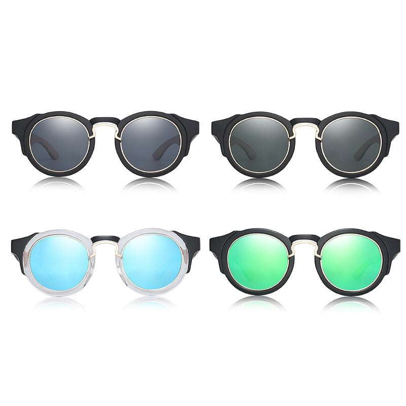 Eco-Friendly Eyewear, Fashionable Round Shades, Wooden Polarized Sunglasses - available at Sparq Mart