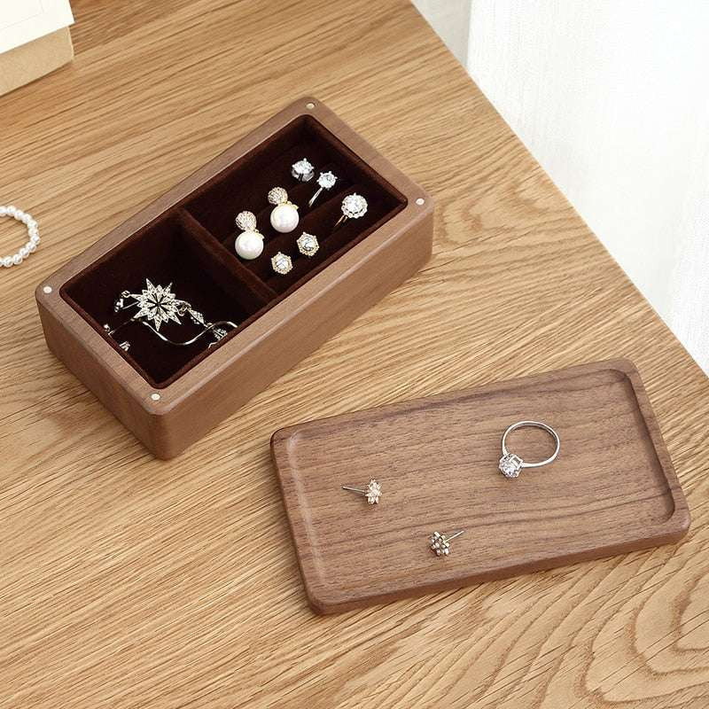 Small Earring Storage, Travel Necklace Case, Wooden Jewelry Organizer - available at Sparq Mart