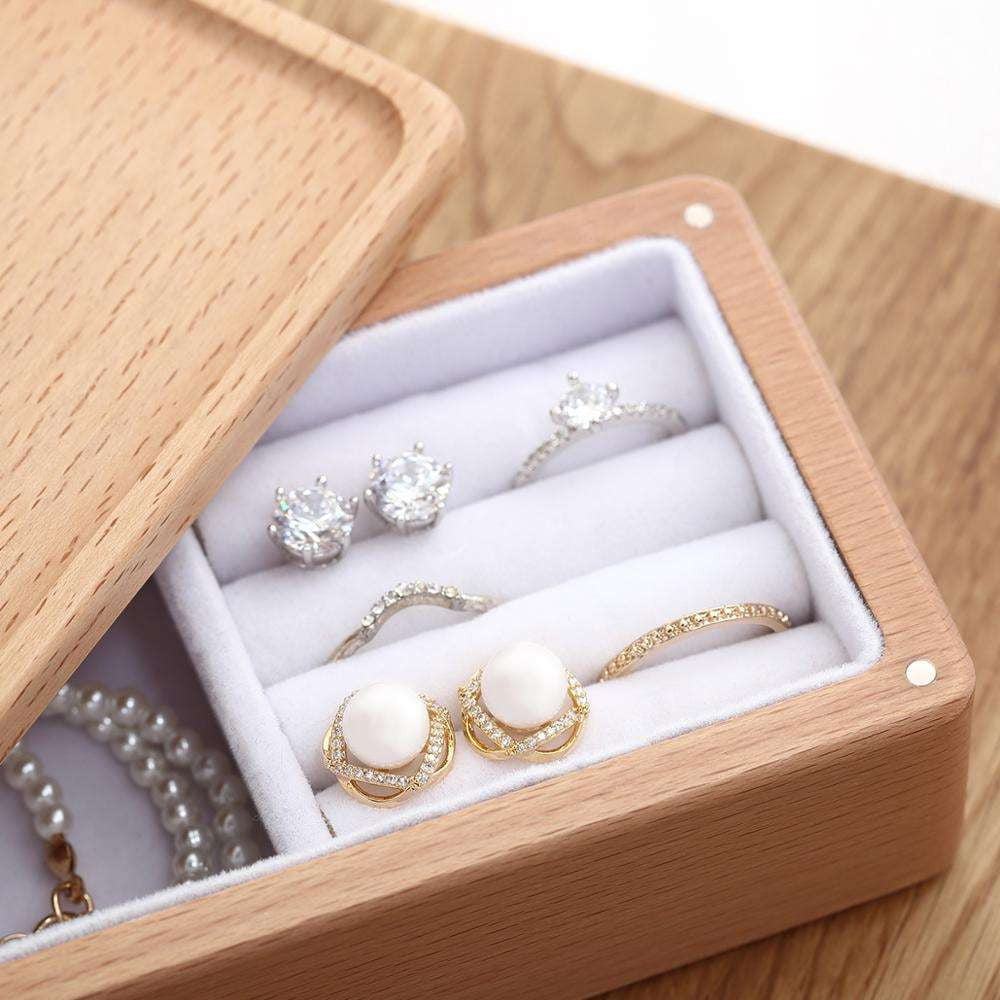 Small Earring Storage, Travel Necklace Case, Wooden Jewelry Organizer - available at Sparq Mart
