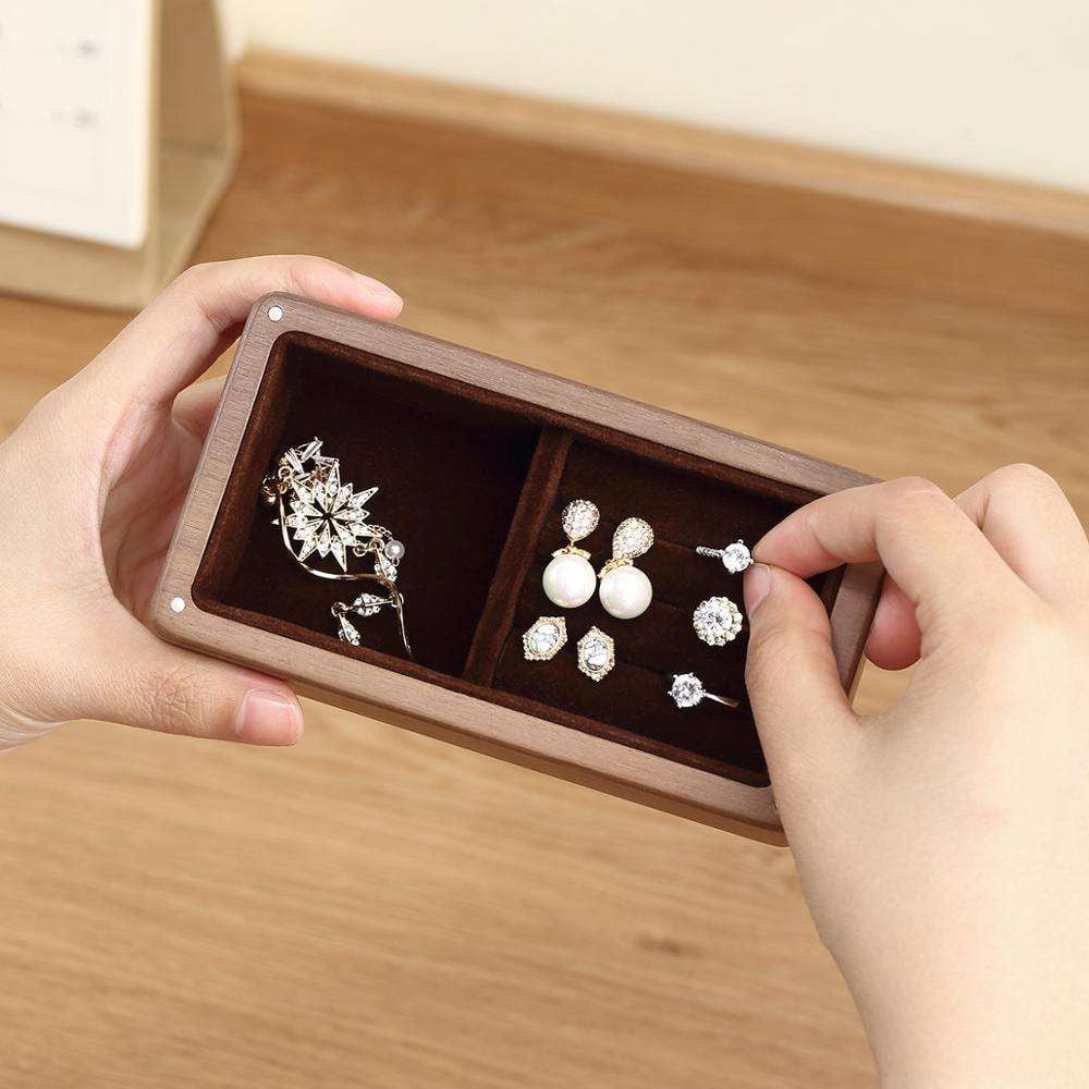 Small Earring Storage, Travel Necklace Case, Wooden Jewelry Organizer - available at Sparq Mart